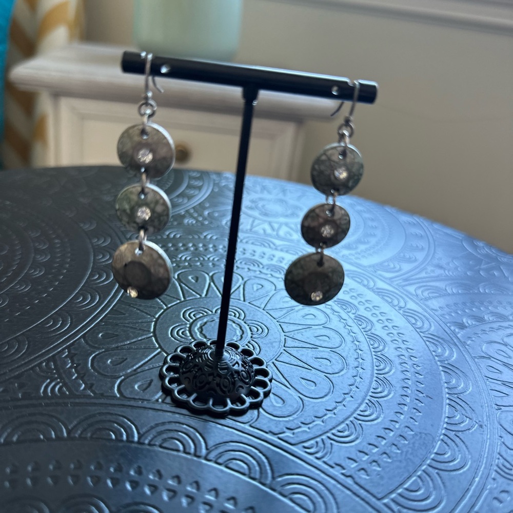 Silver Rhinestone Earrings